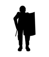 A silhouette of a man in a military uniform vector
