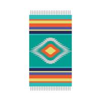 A colorful southwestern rug with a diamond pattern vector
