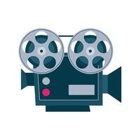 An old movie camera with two film reels vector