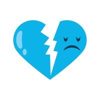 A broken heart with a broken face and a broken heart vector