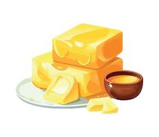 illustration of butter and honey vector