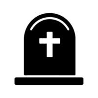 A black and white image of a tombstone with a cross on it vector
