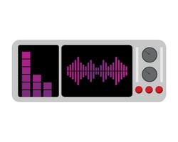 An audio player with a sound wave on the screen vector