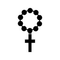 A rosary with a cross on it vector