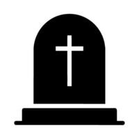 A black and white image of a tombstone with a cross on it vector