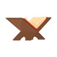 An open book on a wooden stand vector