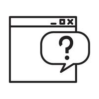 Question mark icon on a computer screen vector