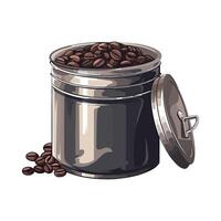 Coffee beans in a tin can illustration vector