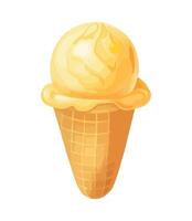 An orange ice cream cone on a white background vector