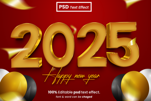 Happy new year 3D Editable Text Effect psd