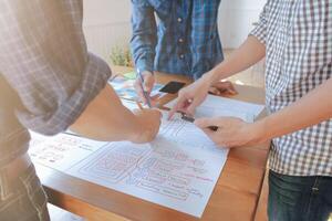 Smooth Focus, group of web designers are working together to develop mobile responsive website with UI UX Front End Designer Previewing. website designers in form of mobile applications with UI UX photo
