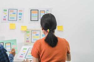 Smooth Focus, group of web designers are working together to develop mobile responsive website with UI UX Front End Designer Previewing. website designers in form of mobile applications with UI UX photo
