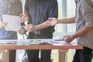 Smooth Focus, group of web designers are working together to develop mobile responsive website with UI UX Front End Designer Previewing. website designers in form of mobile applications with UI UX photo
