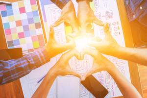 Smooth Focus, group of web designers are working together to develop mobile responsive website with UI UX Front End Designer Previewing. website designers in form of mobile applications with UI UX photo