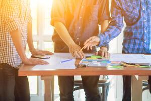 Smooth Focus, group of web designers are working together to develop mobile responsive website with UI UX Front End Designer Previewing. website designers in form of mobile applications with UI UX photo
