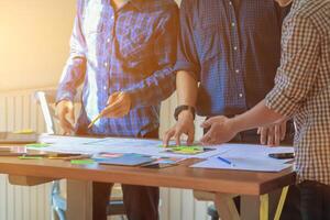 Smooth Focus, group of web designers are working together to develop mobile responsive website with UI UX Front End Designer Previewing. website designers in form of mobile applications with UI UX photo