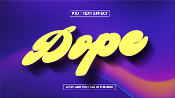 Dope Editable Text Effect With Gradient Background psd