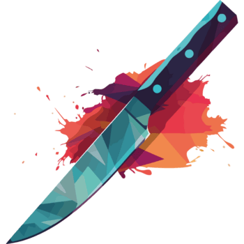 ein Messer mit bunt Farbe Spritzer auf es png