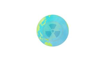 Nuclear Warning Loop Animation on Green Screen video