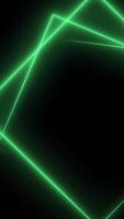 Neon Square Loop Background. Abstract background with neon squares. Seamless loop. Green squares video