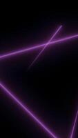 Abstract background with neon triangles. 3d animation of concentric simple triangles tunnel. Seamless loop. Violet triangles video