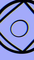 Hypnotic pattern. Retro psychedelic animation with geometric shapes, blue background. Geometric loop background. Hypnotic Rhythmic Movement. Striped retro shapes video