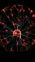 Electrostatic plasma sphere in the dark. Tesla coil - physics experiment video