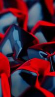 Abstract animation of crystals. Crystals turning over on one plane in form of smoldering embers with red-blue faces video