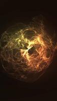 Abstract fiery sphere background with luminous swirling backdrop. Glowing sphere. Shine round frame with light circles light effect video