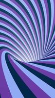 Animated hypnotic tunnel with color stripes. Seamless loop. Abstract motion animation in a color tunnel video