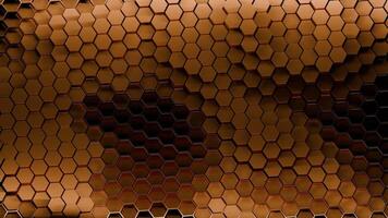 A captivating copper hexagonal honeycomb pattern designed as a stunning background. Design video