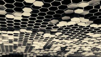 An Abstract Hexagonal Pattern Created in Shades of Black and White for Artistic Purposes. Design video
