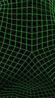 Abstract space with curving 3d grid. Design. Cyber mesh with moving geometric curves. 3D grid in cyberspace with psychedelic bends of space video