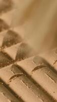 Close-up of machine cutting patterns on wood. Creative. Cutting machine runs on wooden board. Automated Wood Carving Machine video
