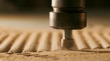 Cutter. Creativity. Production with the help of a special tool that performs a rotational movement, thereby cutting. video