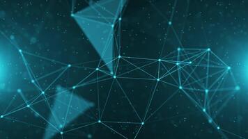 Abstract futuristic background with plexus of lines, dots and triangles, digital technology, big data, high-speed connection visualization. seamless loop. video