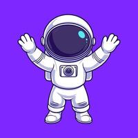 Cute astronaut character illustration, simple flat style design with minimal background, vector