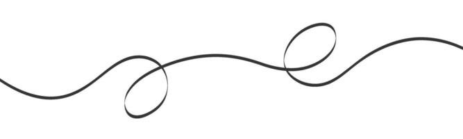 Thin wavy abstract line. Stroke underline. Wavy with loops ribbon for design illustration vector