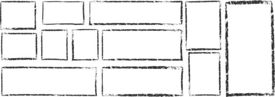 Set of different arrows speech bubbles, symbols, punctuation marks, asterisks, colons, underlines, crossings drawn in red chalk, charcoal or pencil. elements. vector