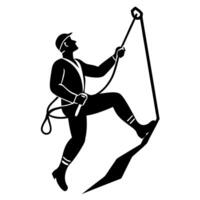 Man Climbing with Rope and Hammer Illustration vector