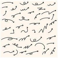 Simple Hand-Drawn Arrow Set Black With illustration style doodle and line art vector