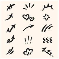 Line movement effect element With illustration style vector
