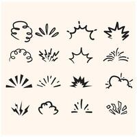 Cartoon doodle bomb explosion With illustration style doodle and line art vector