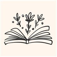 Open book doodle style With illustration style doodle and line art vector