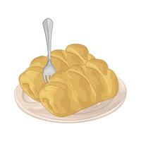 Fork Resting on Bread vector