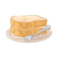 Fork with Bread Slice vector