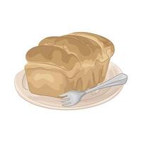 Bread with Fork Plate vector