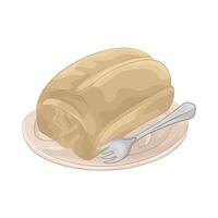 Delicious Bread with Fork vector