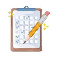 Completed Task on Checklist Paper vector