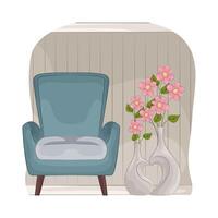 Decorative Vase by Chair vector